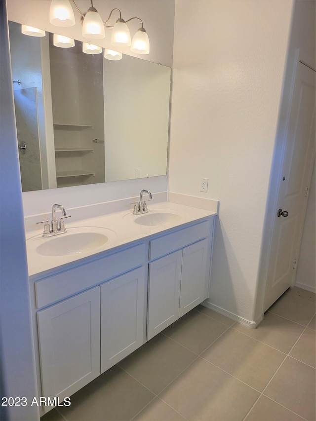 bathroom featuring vanity and tile patterned floors