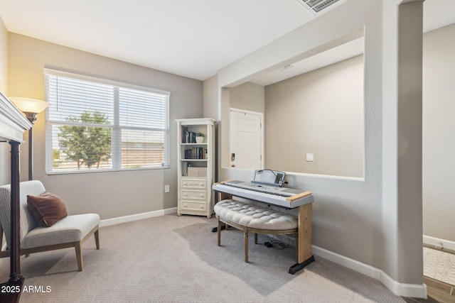 1281 W Highland Rd, San Tan Valley, AZ 85143 - living area featuring baseboards, carpet, and a desk
