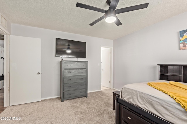13614 N 33rd Ave, Phoenix, AZ 85029 - bedroom featuring light colored carpet, a textured ceiling, and ceiling fan