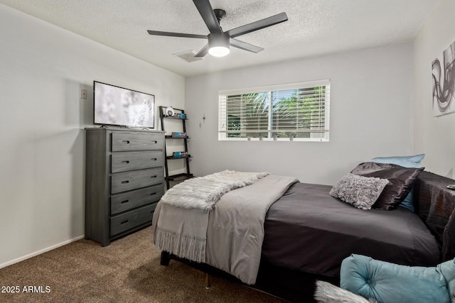 13614 N 33rd Ave, Phoenix, AZ 85029 - carpeted bedroom with a textured ceiling and a ceiling fan