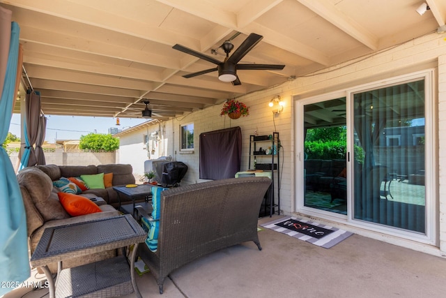 13614 N 33rd Ave, Phoenix, AZ 85029 - view of patio featuring an outdoor living space and ceiling fan