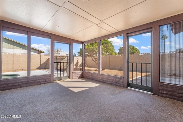 view of unfurnished sunroom