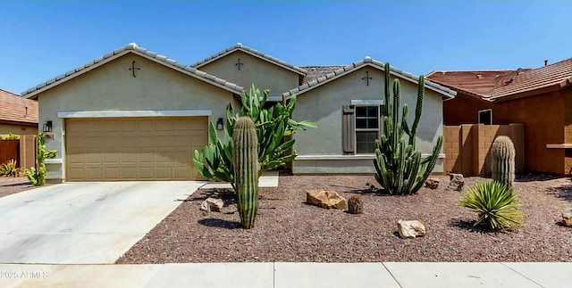 ranch-style house featuring a garage