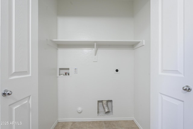 washroom featuring hookup for an electric dryer, washer hookup, and hookup for a gas dryer