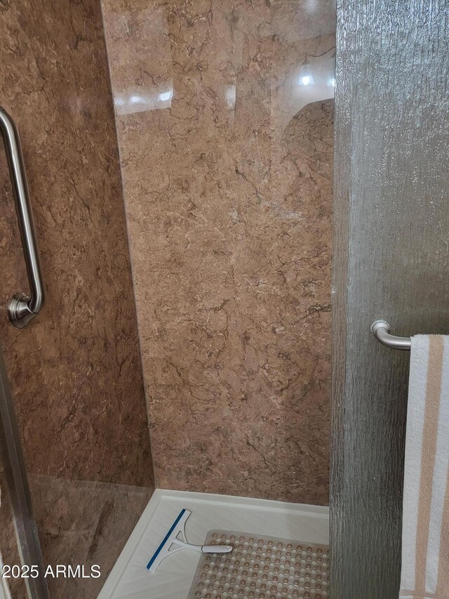 bathroom featuring walk in shower