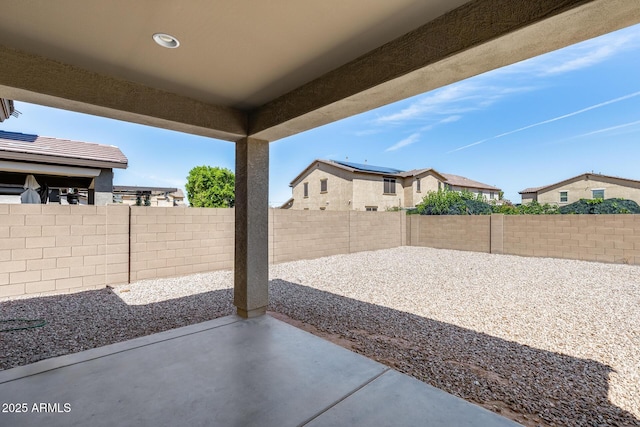 view of patio featuring a fenced backyard