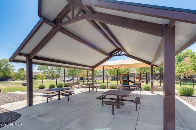 view of property's community featuring playground community