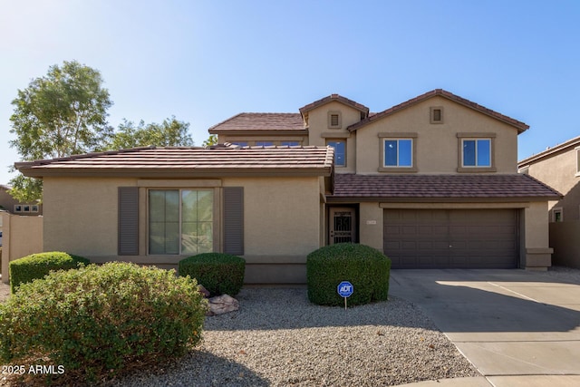 view of front of home with a garage