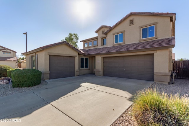 view of front facade featuring a garage