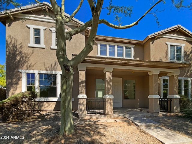 view of front of property with covered porch