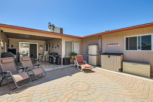 view of patio with grilling area