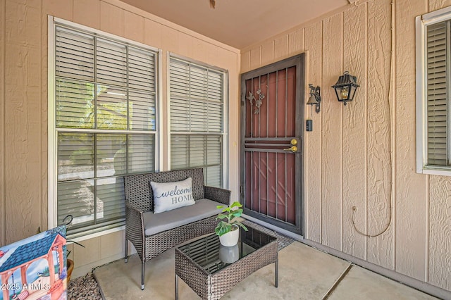 property entrance with covered porch