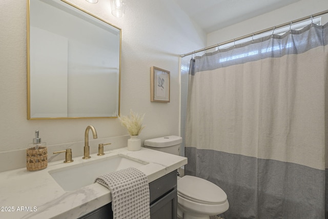 4248 E Jason Dr, Phoenix, AZ 85050 - full bathroom with vanity, toilet, and a shower with curtain