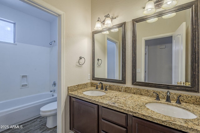 1826 W Oriole Way, Chandler, AZ 85286 - full bath with double vanity, shower / tub combination, and wood finished floors