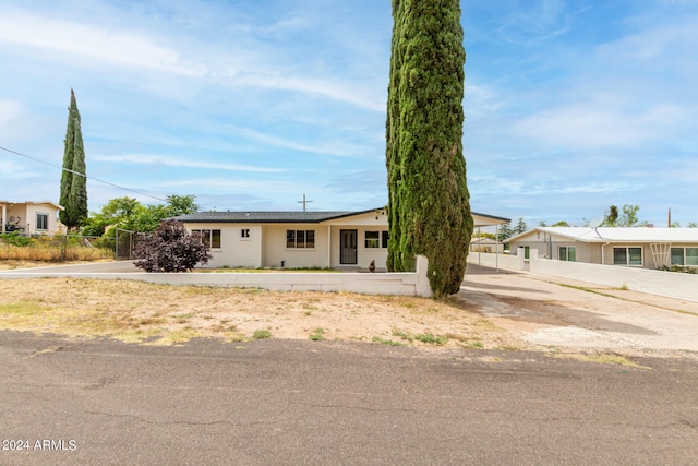 view of single story home