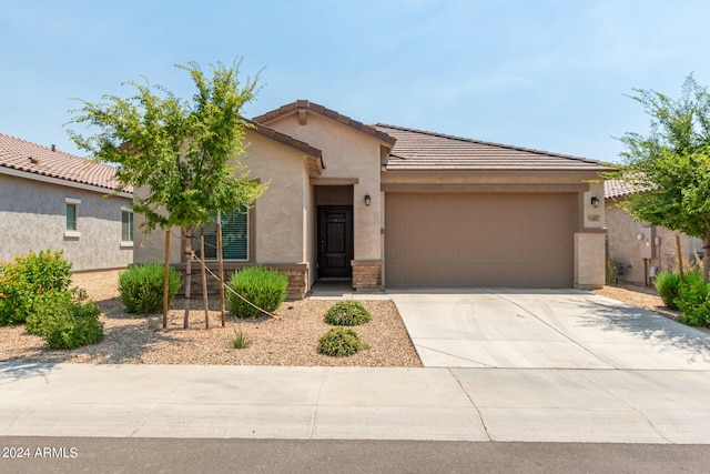 view of front of house with a garage