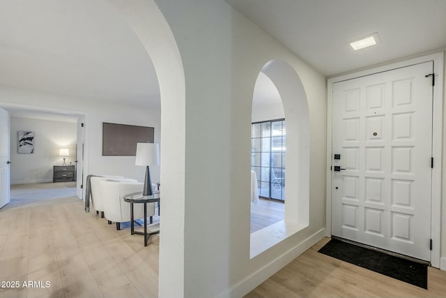 entryway featuring light hardwood / wood-style floors