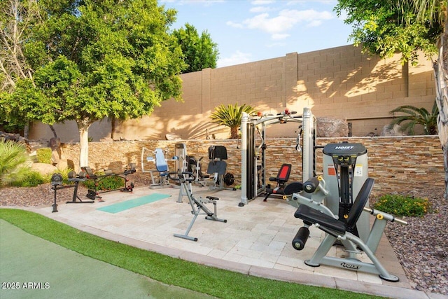 exterior space featuring a fenced backyard