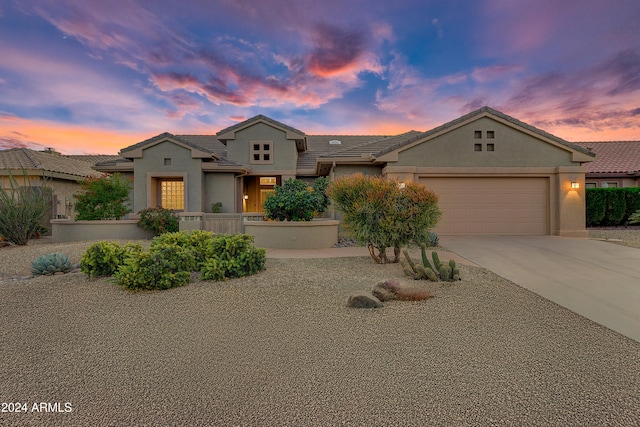 view of front of house featuring a garage