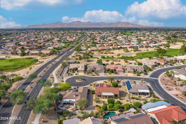 aerial view featuring a mountain view