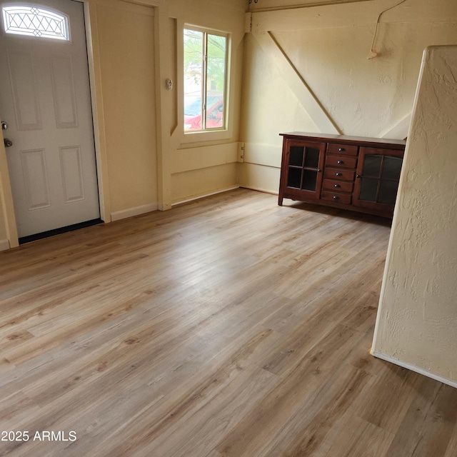 entrance foyer featuring wood finished floors and baseboards