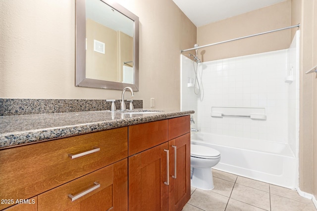 2134 E Broadway Rd Unit 2030, Tempe, AZ 85282 - bathroom featuring vanity, toilet, tub / shower combination, and tile patterned floors