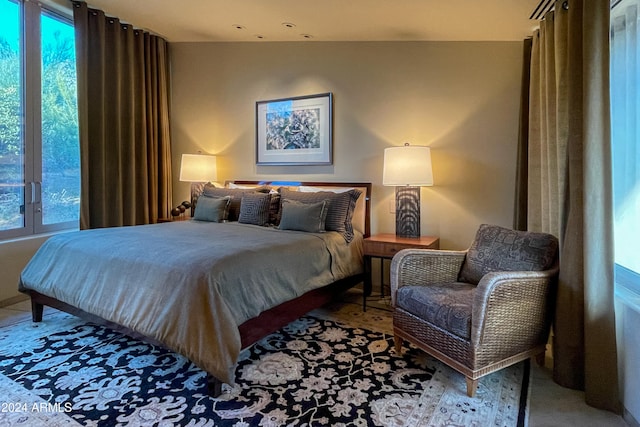 bedroom with carpet floors