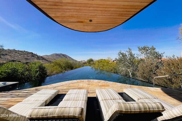 dock area with a mountain view