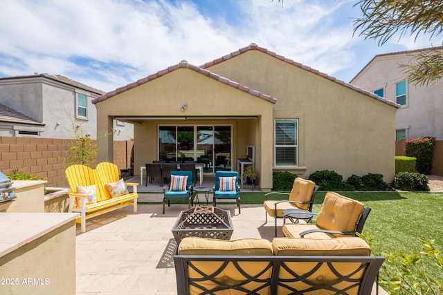 24226 N 22nd St, Phoenix, AZ 85024 - view of patio featuring an outdoor living space with a fire pit and outdoor dining space