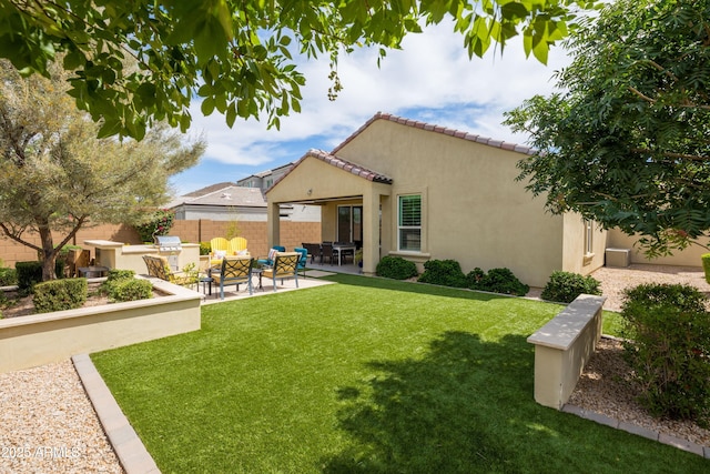 24226 N 22nd St, Phoenix, AZ 85024 - rear view of house featuring stucco siding, a patio area, and a tiled roof