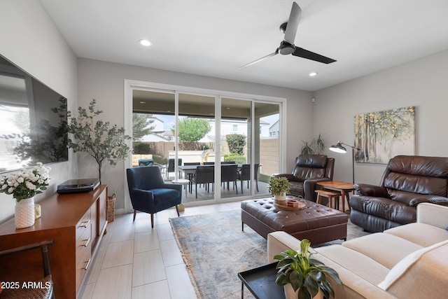 24226 N 22nd St, Phoenix, AZ 85024 - living area with a ceiling fan and recessed lighting