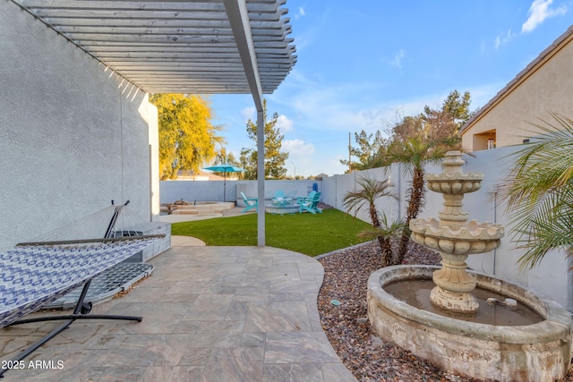 view of patio with a pergola