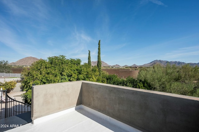 balcony with a mountain view