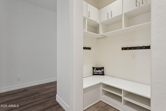 11872 W Duane Ln, Peoria, AZ 85383 - mudroom featuring dark wood finished floors and baseboards