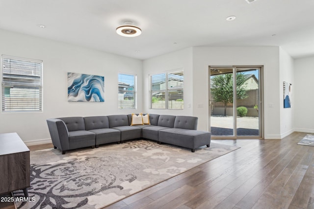 11872 W Duane Ln, Peoria, AZ 85383 - living area with wood finished floors, baseboards, and recessed lighting