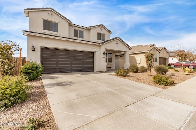 view of front of property featuring a garage