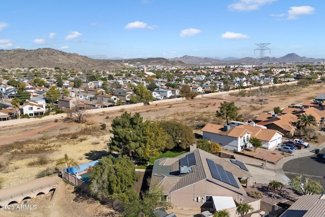 aerial view with a mountain view