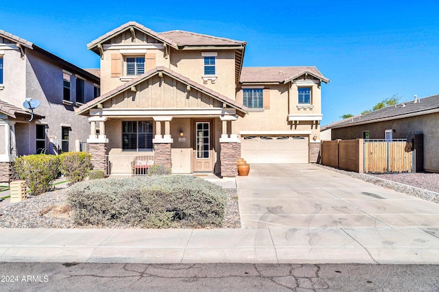 craftsman-style house featuring a garage