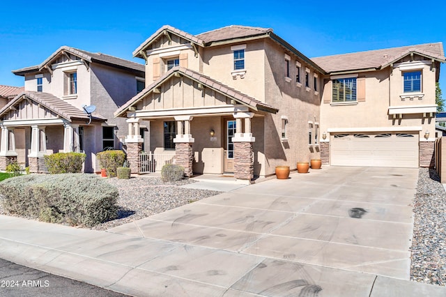 view of front of home with a garage