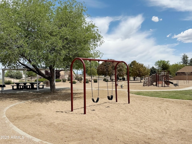view of community jungle gym