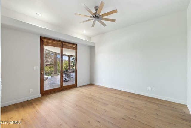 11334 E Troon Vista Dr, Scottsdale, AZ 85255 - empty room with ceiling fan, baseboards, light wood finished floors, and recessed lighting