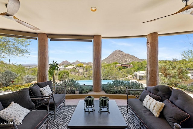 11334 E Troon Vista Dr, Scottsdale, AZ 85255 - sunroom / solarium featuring plenty of natural light and a mountain view