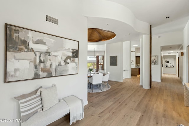 11334 E Troon Vista Dr, Scottsdale, AZ 85255 - hallway featuring light wood-type flooring, baseboards, and visible vents