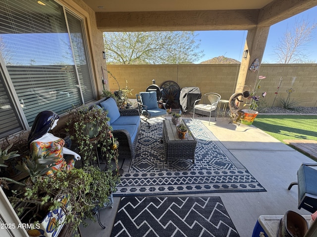 view of patio / terrace with an outdoor hangout area