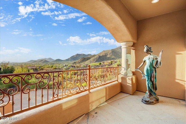 balcony with a mountain view