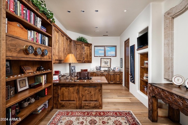 office featuring light hardwood / wood-style flooring