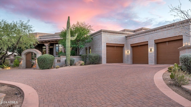 view of front facade with a garage