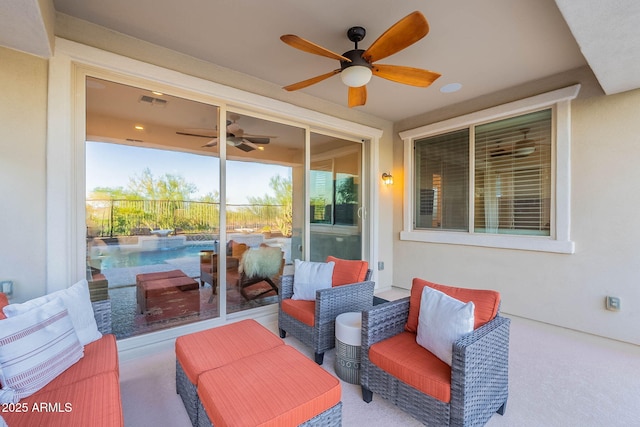 13719 W Amberwing St, Peoria, AZ 85383 - view of patio / terrace with ceiling fan