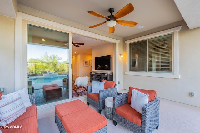 13719 W Amberwing St, Peoria, AZ 85383 - view of patio featuring a ceiling fan