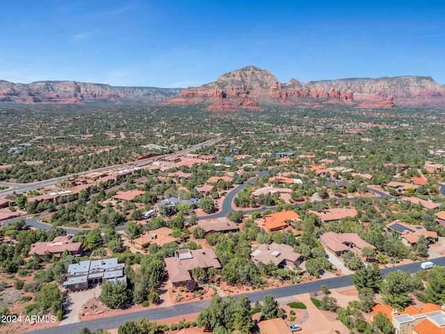 bird's eye view with a mountain view